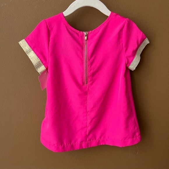 Cynthia Rowley Toddler Girls Pink Shirt with Gold Sleeves Size 3T - Picture 5 of 5